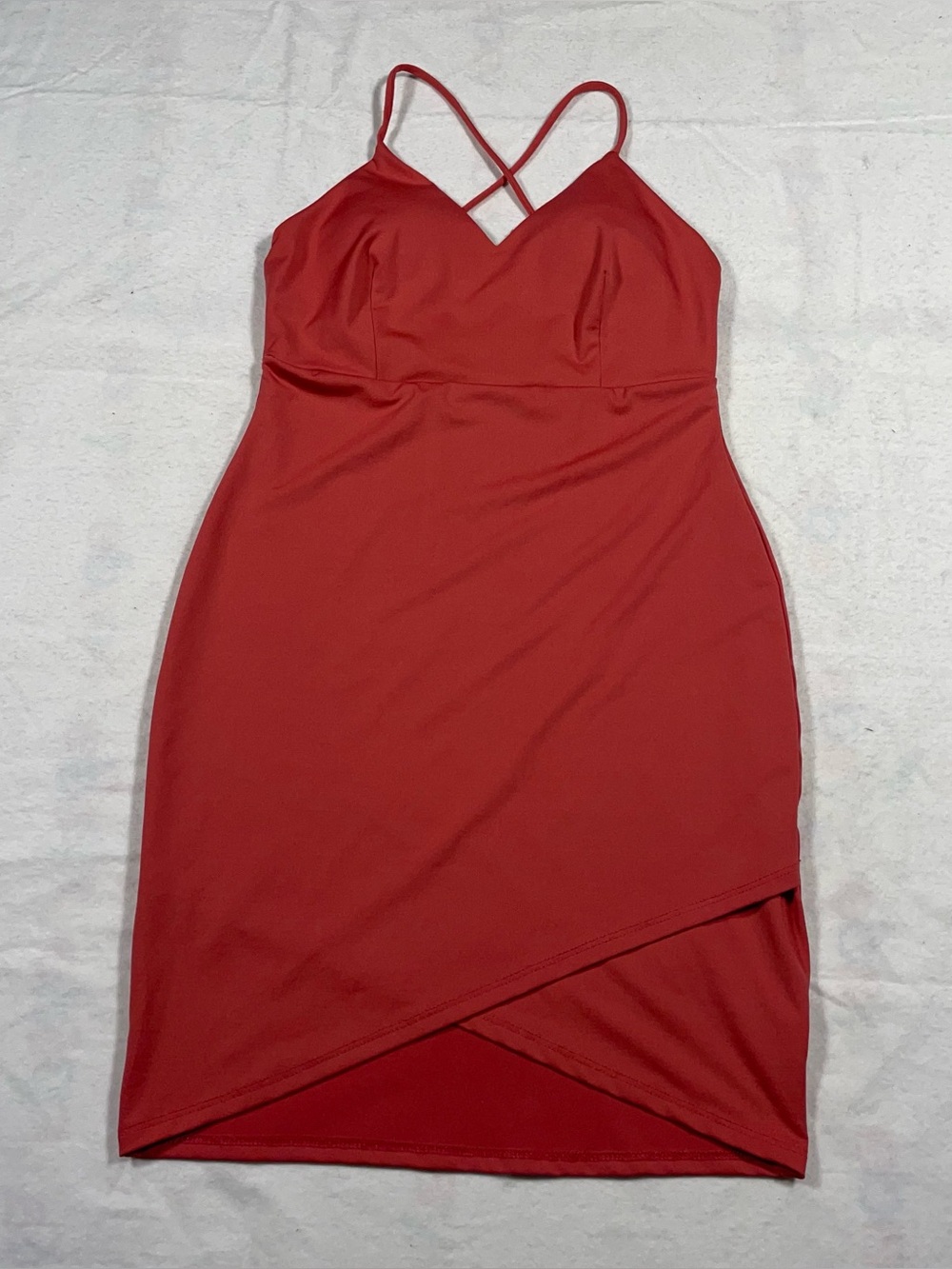 Windsor M Coral Padded V Neck Strappy Layered Mini Dress Club Party Athleisure